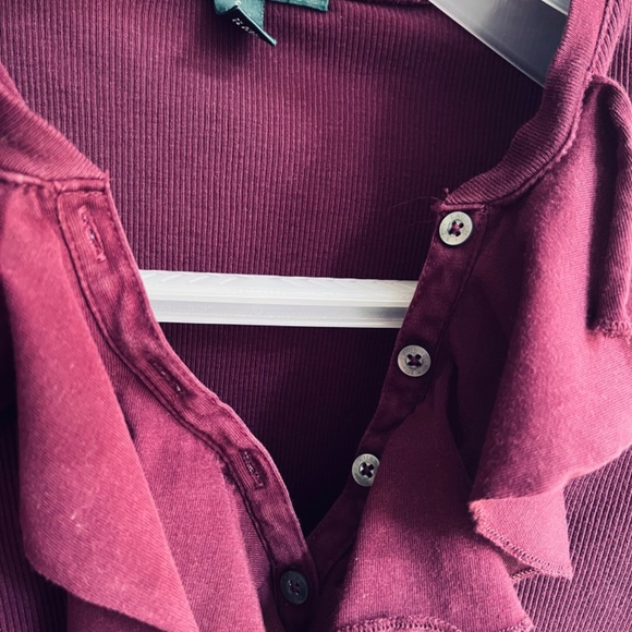 Ralph Lauren Vintage Knitwear Ribbed Sweater with Jabot in Plum Color - Picture 4 of 9